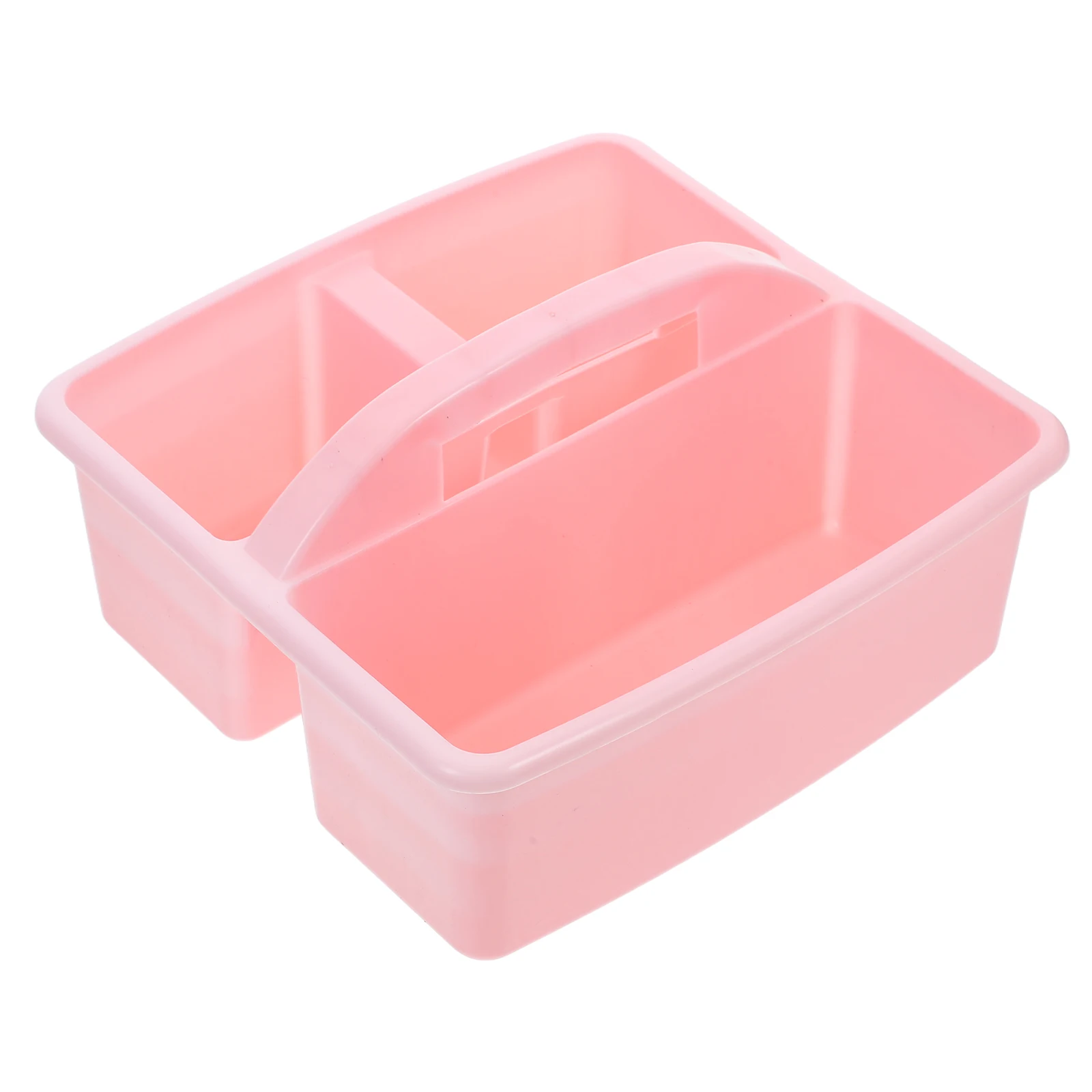 

Portable Compartmented Storage Basket Classroom Organizer Caddy Brush Pink Supplies