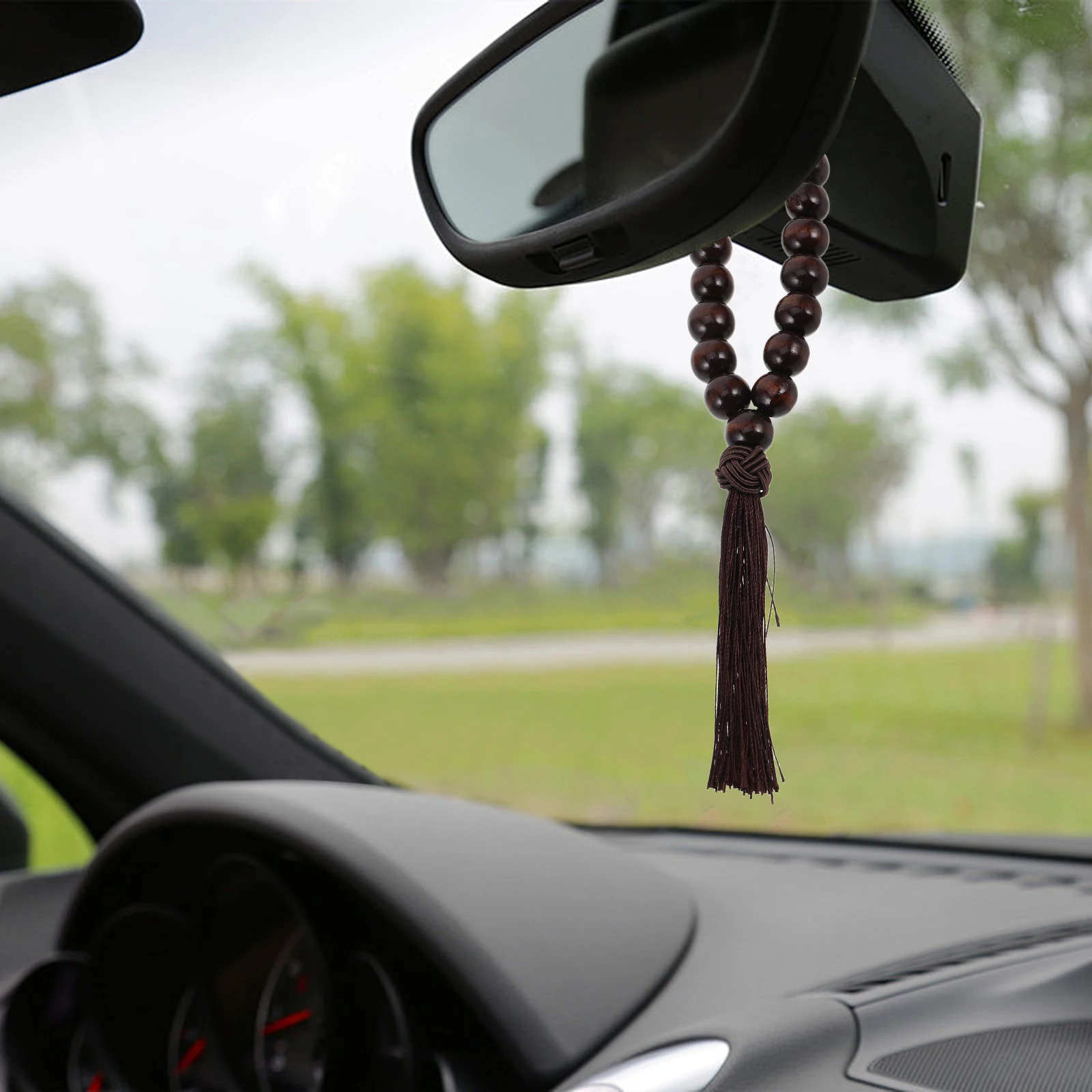 

Customized Wooden Gear Shift Bead Ornament Car Interior Decoration Blessing Safety Prayer Beads Durable Long String Meditation