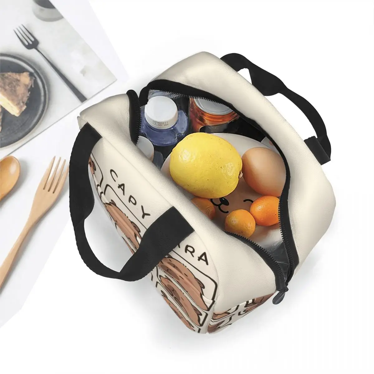 Capybara Lunch Box Women Multifunction Cooler Thermal Food Insulated Lunch Bag Kids Portable Picnic Tote Bags