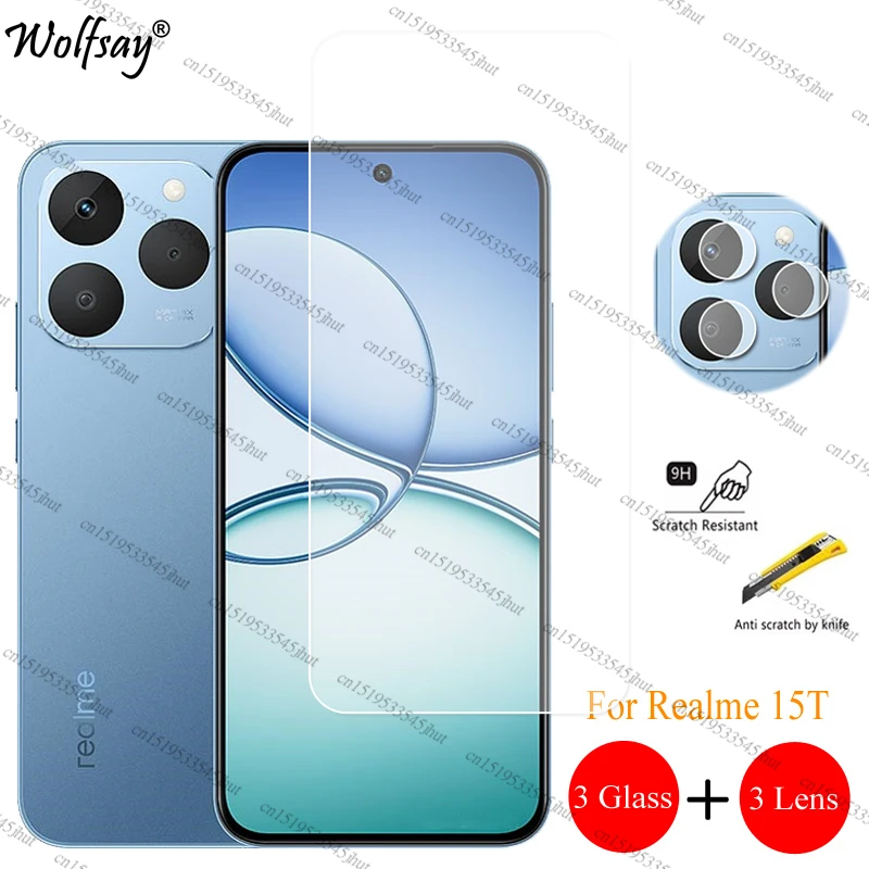 

Защитная пленка для объектива камеры Realme 15T Защитная пленка для экрана Realme 15T Полный клей Прозрачное переднее стекло для Realme 15T Стекло 6,57 дюйма