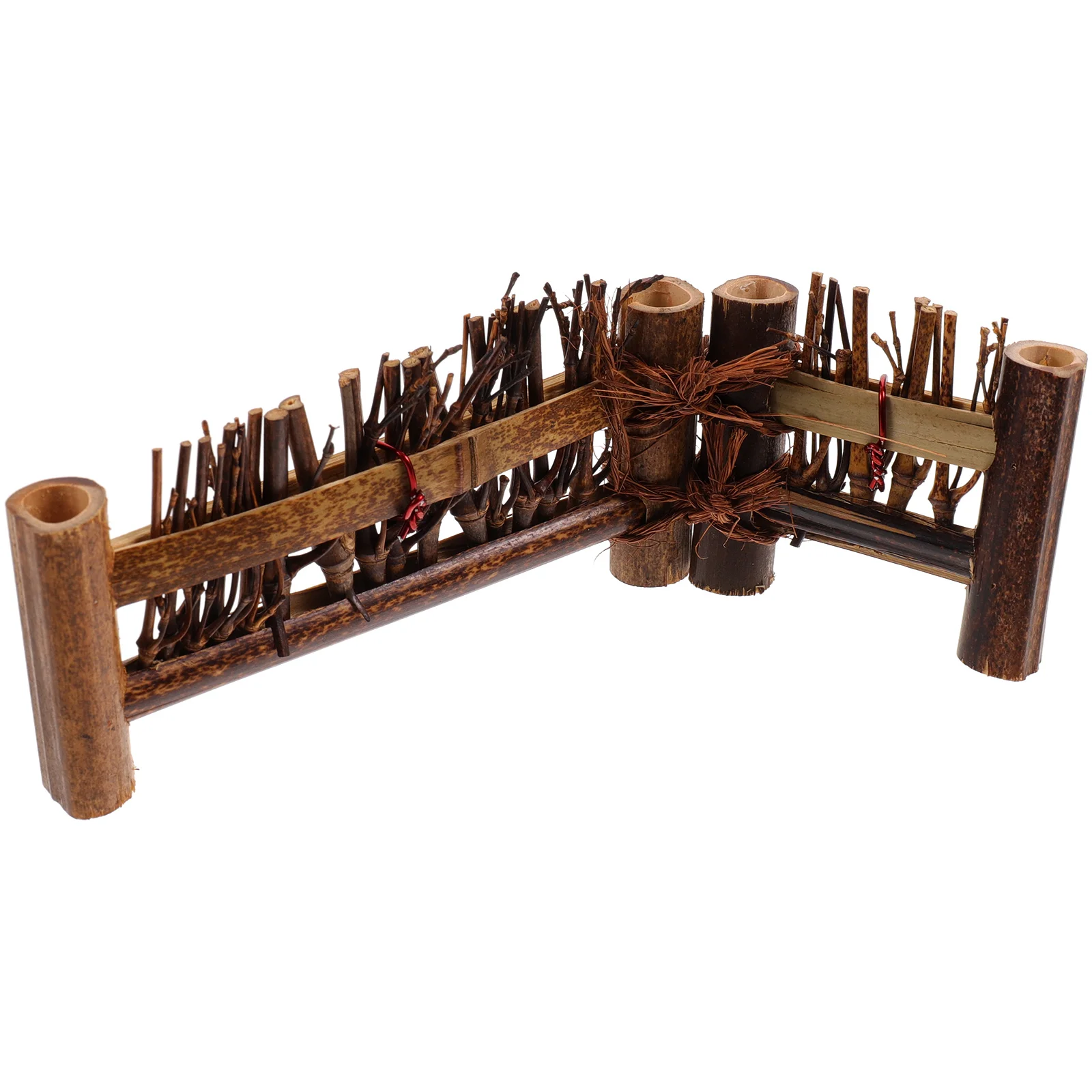 Piccoli ornamenti Decorazioni Marrone Micro Paesaggio Schermo Mini Recinzione di bambù Decor Bonsai Ornamento Giardino Paesaggistica Decor Bambù