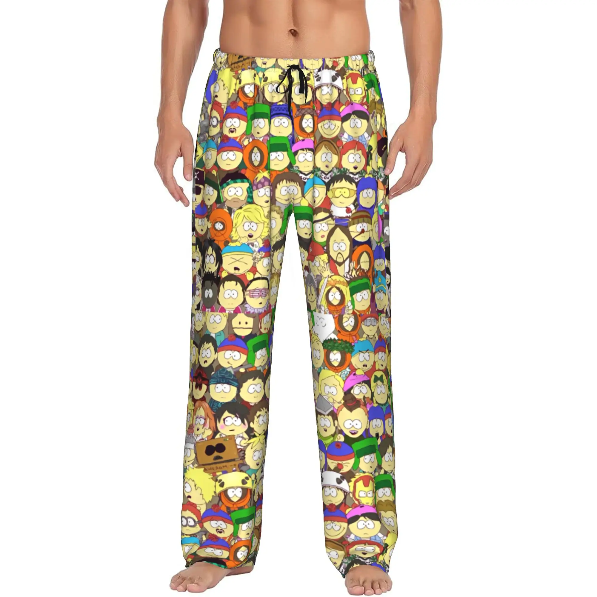 Custom S-SouthParks Pajama Pants Men's  Lounge Sleep Drawstring Sleepwear Bottoms with Pockets