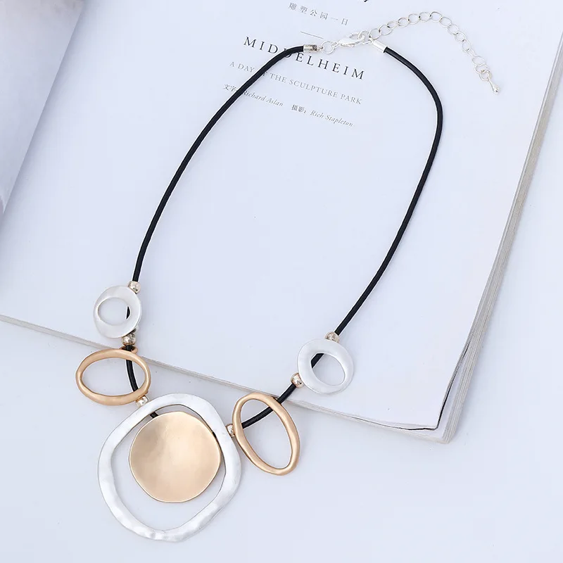 Alloy popular jewelry European and American exaggerated necklace high-end jewelry foreign trade short necklace