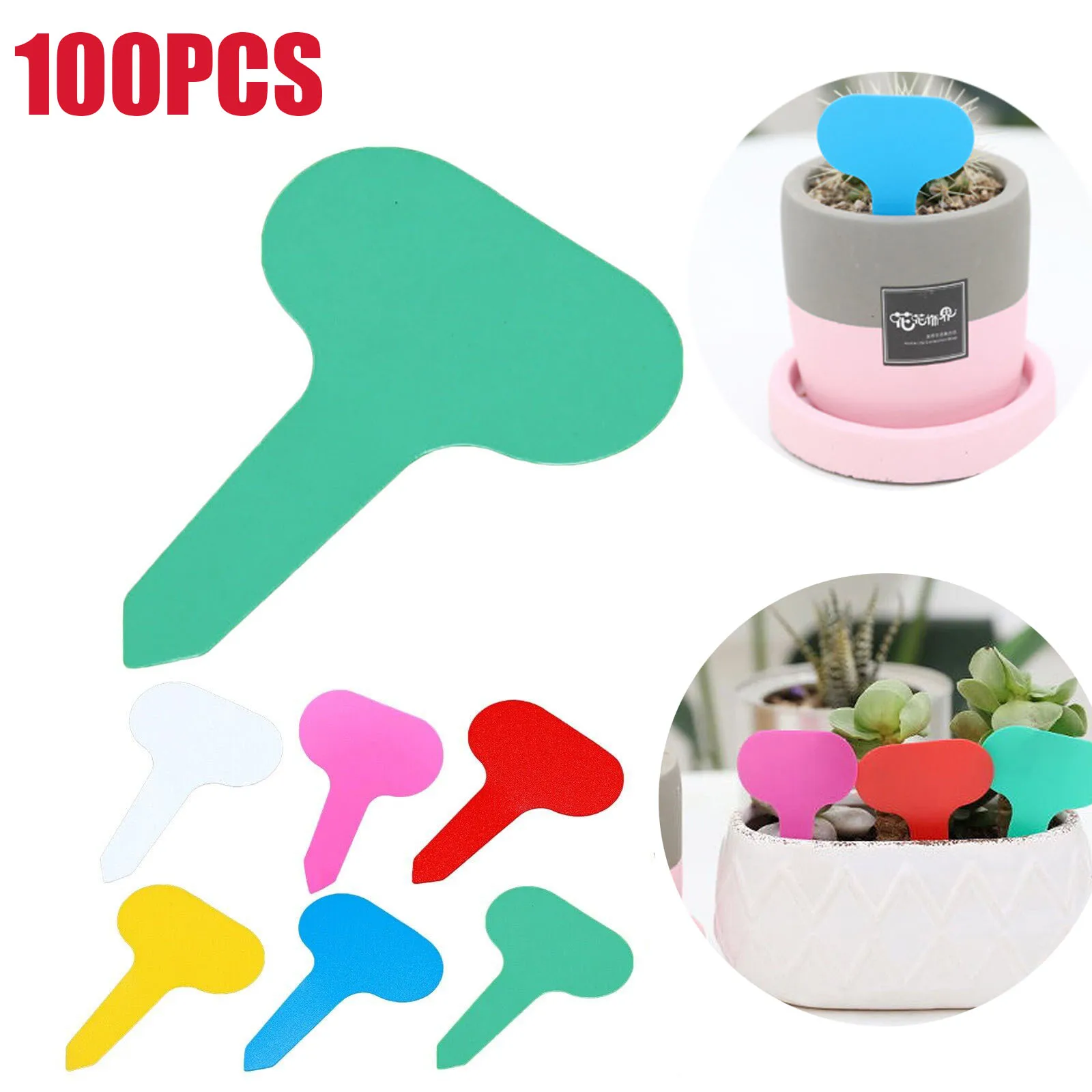 100pcs Plant Tags T-Shape Reusable Waterproof Plant Hanging Tags Marker Flower Label Gardening Tools