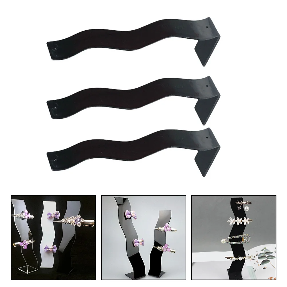 

3pcs Hairpin Display Stand Acrylic Hair Clip Organizer For Home S-Shaped Barrettes Holder Hairpin Storage Rack Lightweight