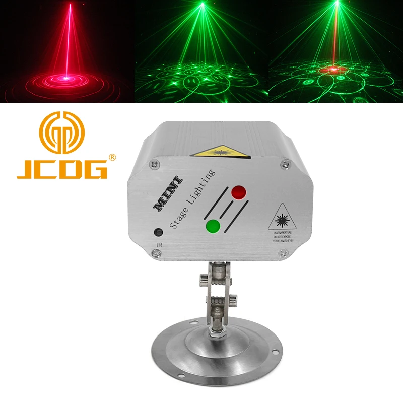 

JCDG Stage DJ Party Laser Projector Disco Voice Controlled Red Green Strobe Light Club Family Holiday Christmas Lights