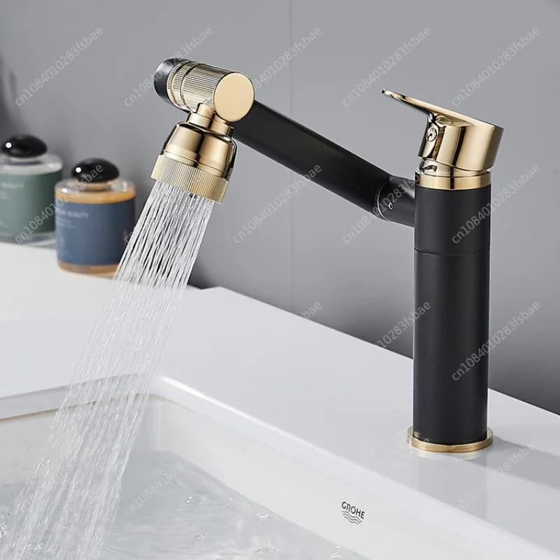 All-copper 360-degree Rotating Washbasin Faucet Hot and Cold Shampoo Plus Raised Platform Basin Washing Faucet Bathroom