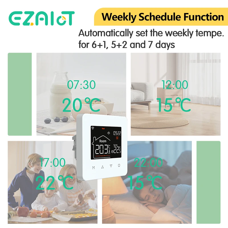 Termostato inteligente WiFi para calefacción eléctrica de suelo, caldera de agua y Gas, controlador de temperatura Digital Tuya, Alexa, Google Home, Yandex