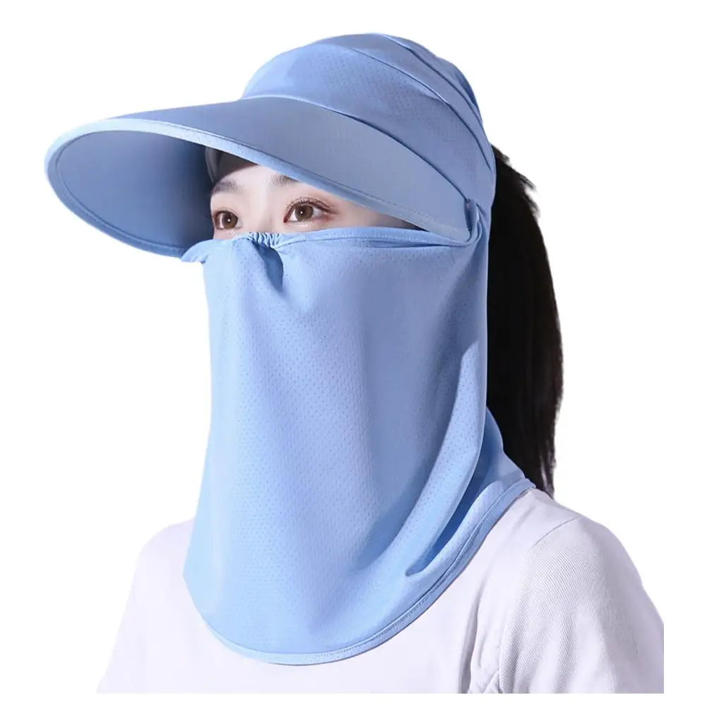 Cubierta facial de protección solar para mujer, gorro Anti-UV de seda de hielo para ciclismo, escalada, correr y montar, G0Q9