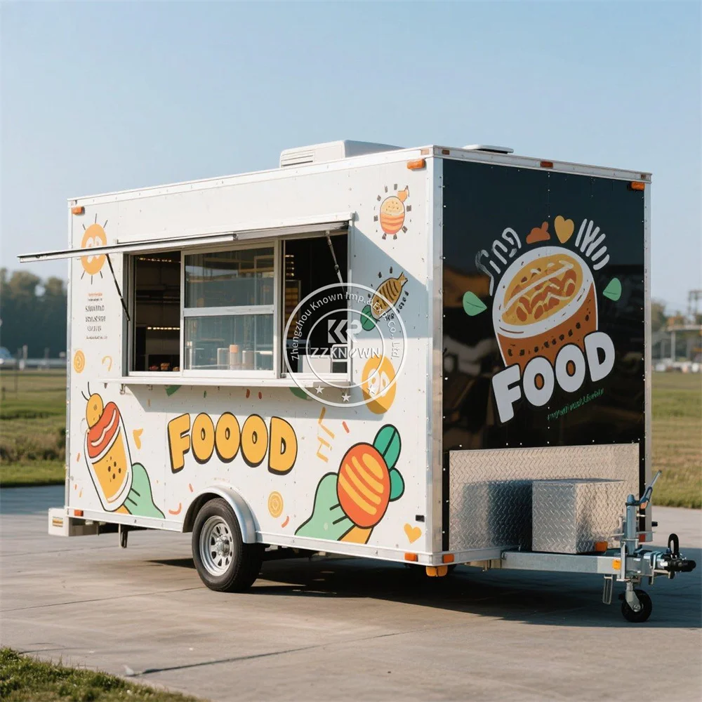 Camión de comida personalizado, restaurante móvil, calle, barbacoa, competición, aperitivos, panqueques, camión de comida, remolque a la venta