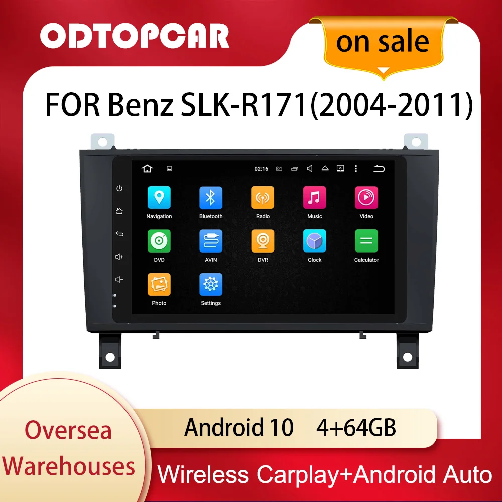 

Odtopcar Авторадио для Mercedes Slk-class R171 Android Авто Carplay обновление 4 + 64G GPS навигация Сенсорный экран Wi-Fi Bluetooth