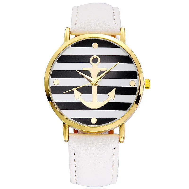 Fashion 2024 New Boat Anchor Watch Women Leather Quartz Watches Geneva White Casual Woman Watches Female Clock Relogio Feminino