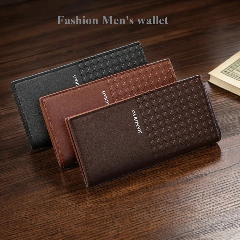 

Men's Brown Leather Long Wallet RFID Blocking Bifold Slim Design with Zipper Coin Pouch Cash Envelope for Casual Use