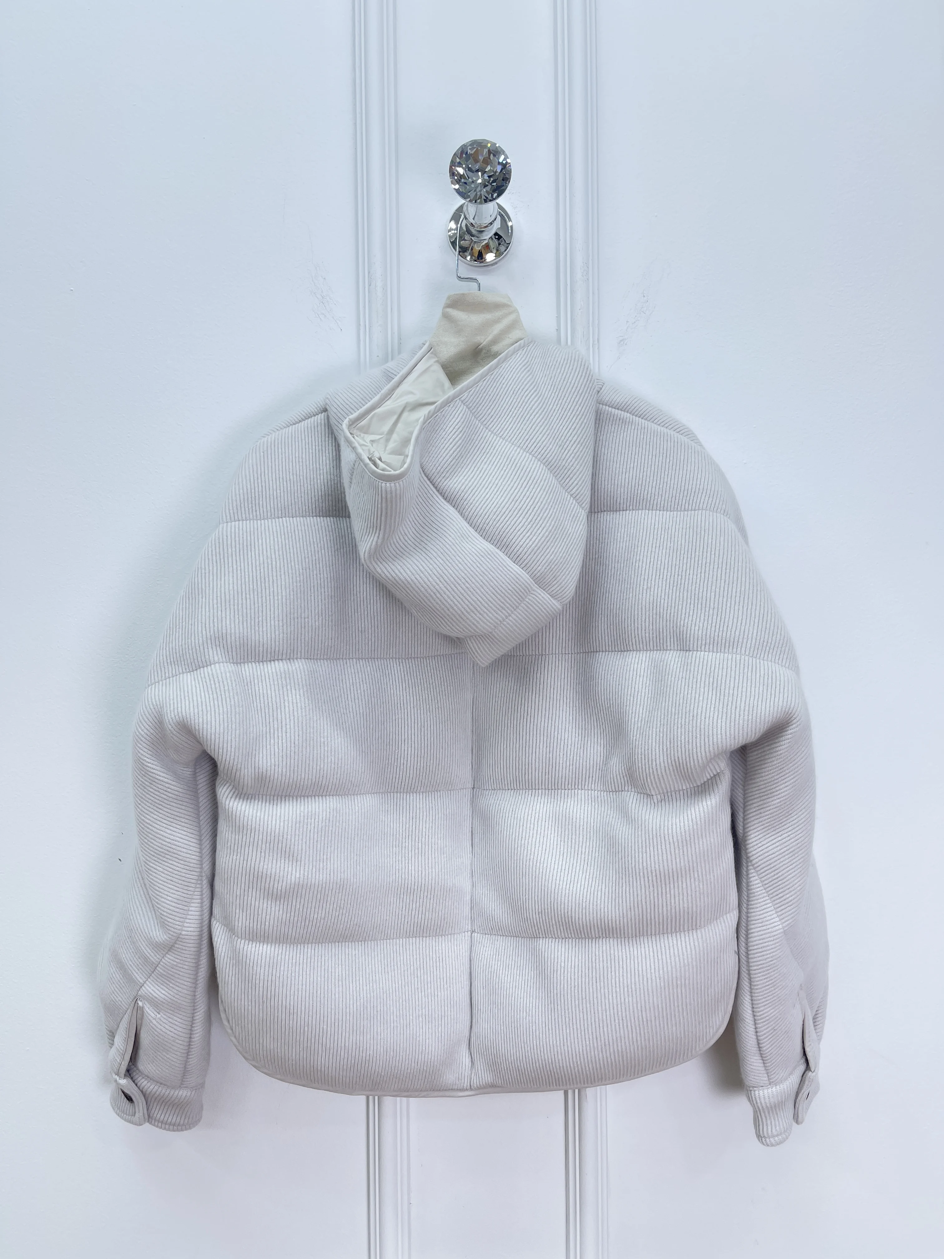 Nueva chaqueta de plumón de ganso con capucha de tela tejida para mujer, Tops informales modernos y versátiles