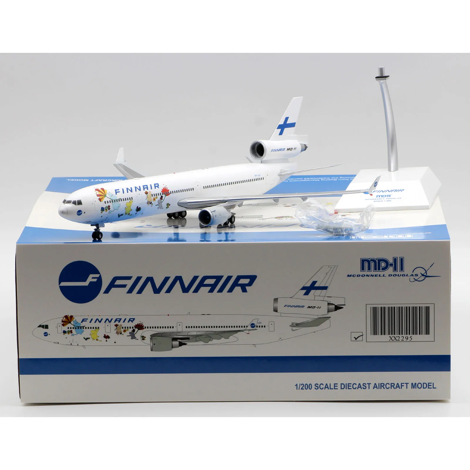 

XX2295 Alloy Collectible Plane Gift JC Wings 1:200 Finnair MCDONNELL Douglas MD-11 Diecast Aircraft Jet Model OH-LGC With Stand