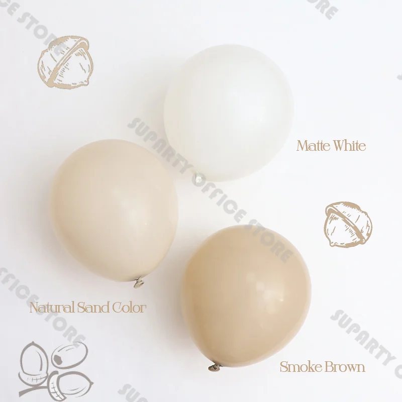 5/10/12/18inch Neutral Balloon Garland Kit Smoke Brown Sand Color White Balloons Baby Shower Birthday Wedding Anniversary Decor