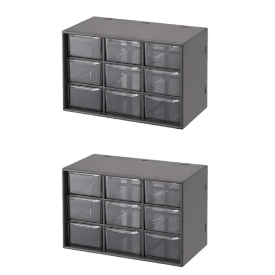 

Small Drawer Organizer for Desk, Desktop Drawer Organizer with 9 Clear Drawers, Plastic Desktop Storage Drawers 7.1 Inch x 3.9