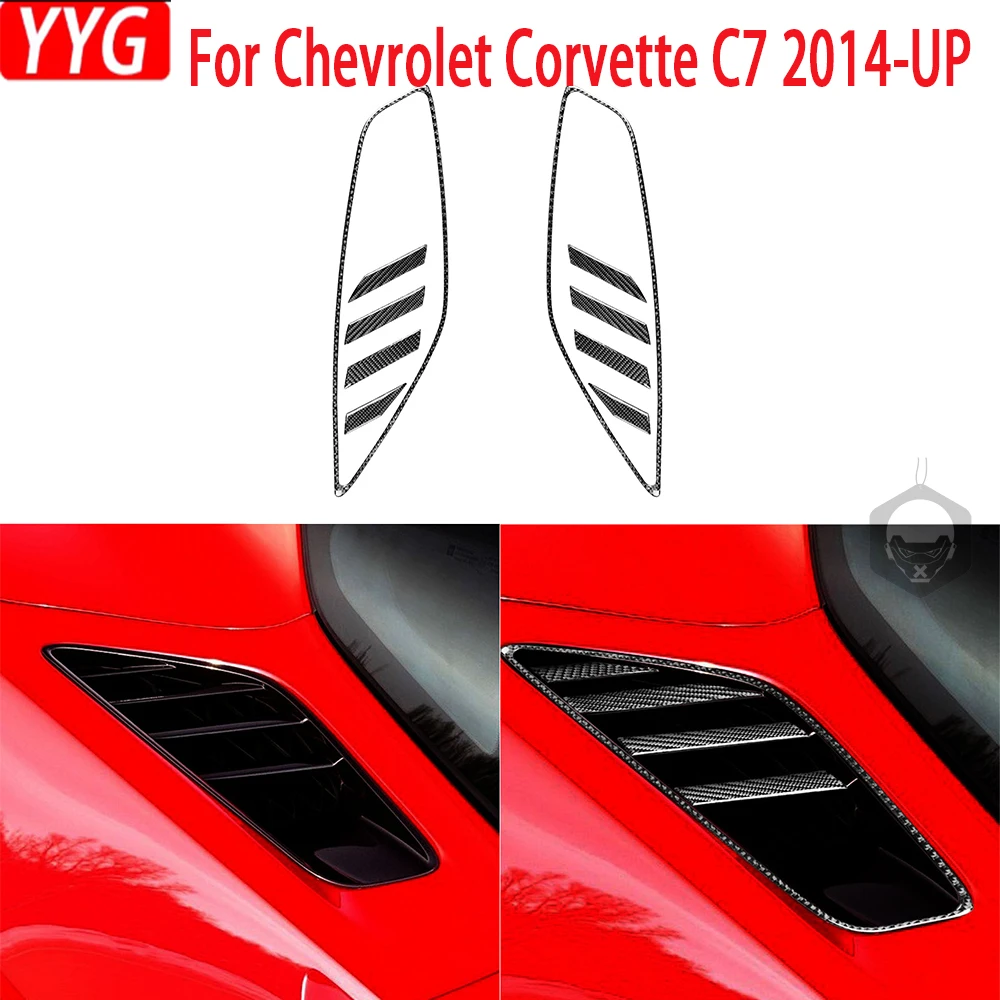 

For Chevrolet Corvette C7 2014-UP Real Carbon Fiber Car Window Air Flow Intake Panel Decoration Sticker Car Styling Accessories