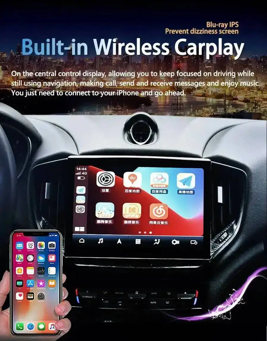 Android GPS Stereo 4G WiFi Head Unit Autoradio Multimedia Player für Maserati Ghibli 2014-2020 10,26 Zoll gebogener Bildschirm CarPlay – Detail 13