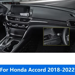 For Honda Accord 2018 2019 2020 2021 2022 Carbon Fiber Center Console Dashboard Panel Strip Cover Trim Accessories Car Styling