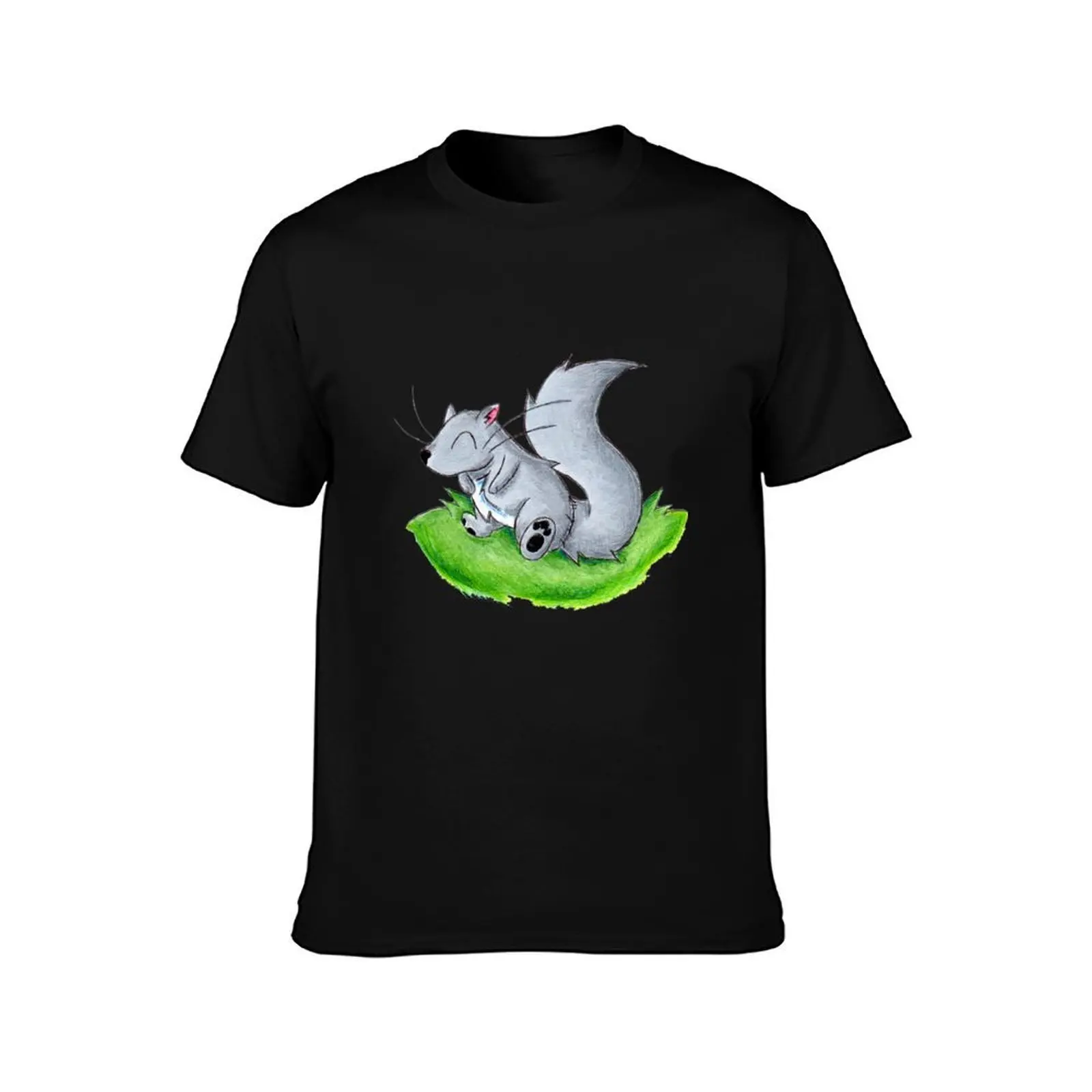 Cheerful Little Squirrel T-Shirt No Iron Casual Short Sleeve Top T-Shirt