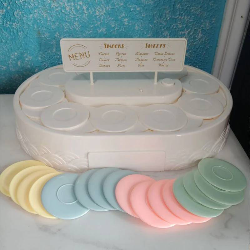 Conveyor Cake Machine 360 Degree Automatic Rotating Cupcakes Macarons Turntable Display Stand Plates For Wedding Party Gifts