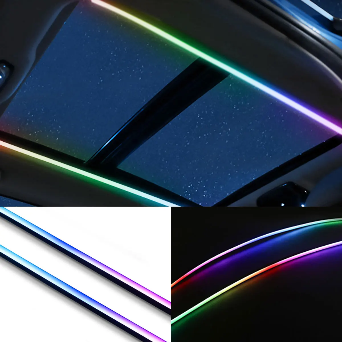 150cm Sunroof LED Strip Symphony Ambient Lamp RGB Car Roof Panoramic Skylight Ambient Streamer Lights Neon Lighting Universal