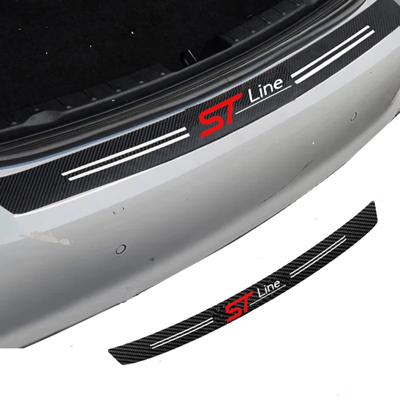 STLINE Car Rear Bumper Protection Sticker For Ford Fiesta Mondeo Fusion Escape Edge Ecosport Focus Ranger Ghia MK2 MK3 MK4 KUGA