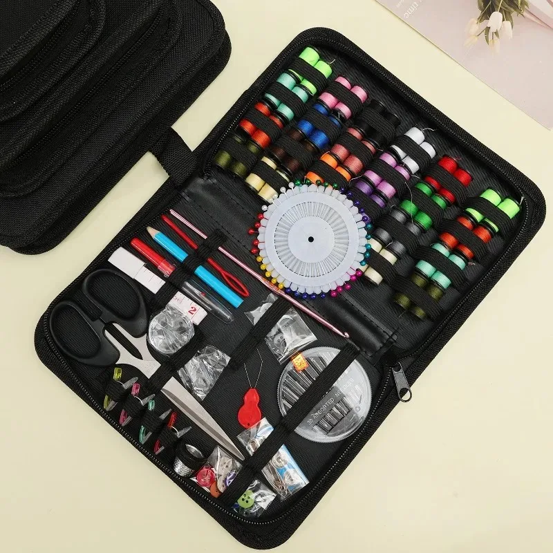 172/27 teile/satz Nähen Kit mit Fäden Nadeln Schere Maßband Tasten Lagerung Tasche Tragbare Reise Nähen Box Werkzeuge – Detail 3
