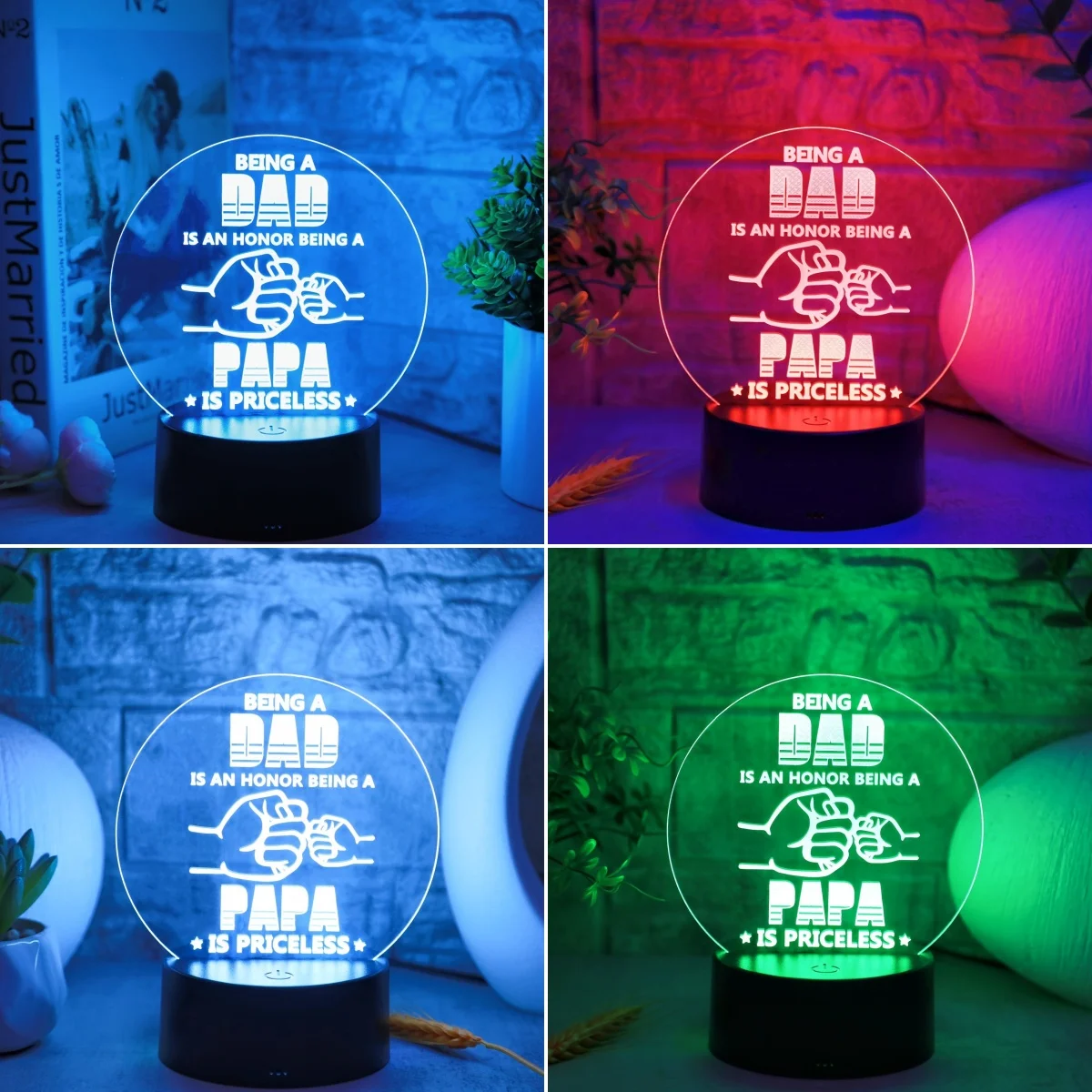 1pcs Father\'s Day 3D night light, Father\'s Day, birthday gift night light for father, grandfather. Festive atmosphere lights.