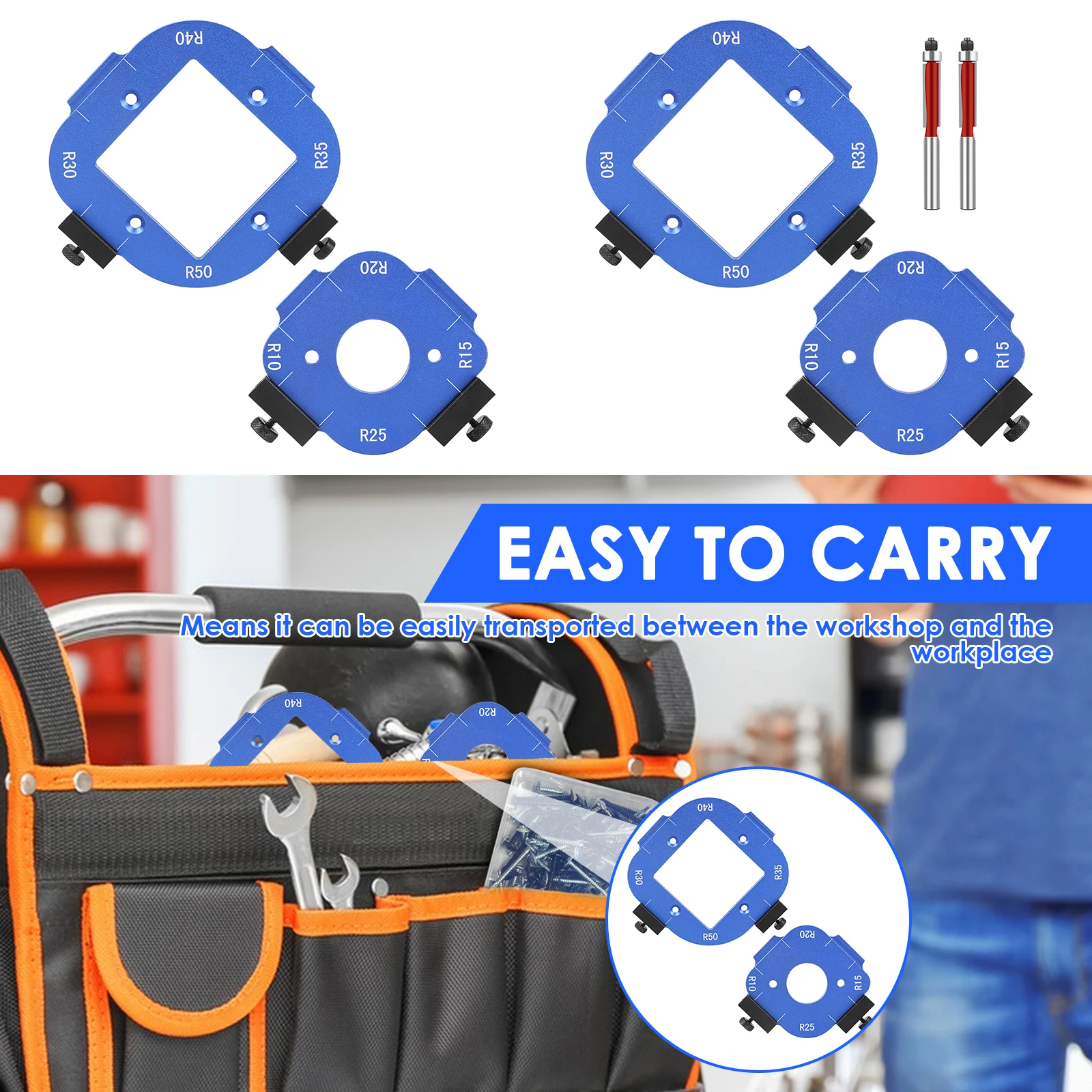 

Новые угловые многоразовые шаблоны для деревообработки R10-R50, радиусный зажим 4 в 1, шаблон для позиционирования угла дуги для краев мебели, проект «сделай сам»