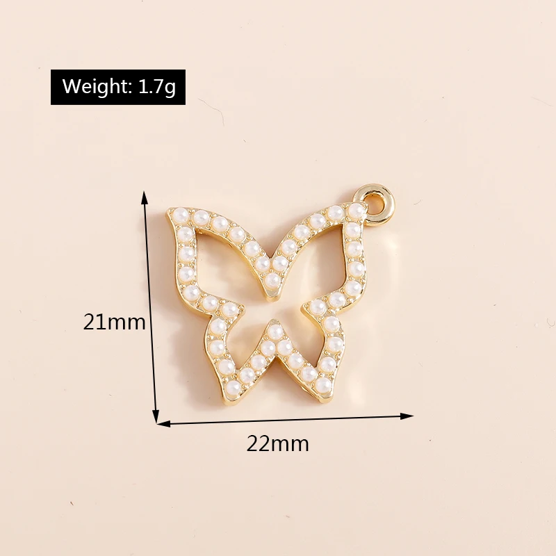 Leslie 4 stücke exquisite Kristall perle runde Hase Schmetterling Bowknot Charms für Ohrringe Halskette Armband DIY Schmuck Zubehör – Detail 17