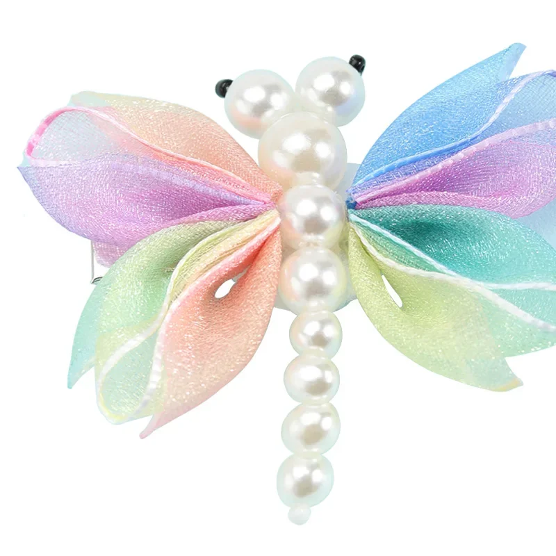 2Pcs Cute Pearl Butterfly Hair Clips para meninas Sweet Kids Hairpins Barrette Summer Headwear Acessórios para o cabelo Hair Ornament Clip