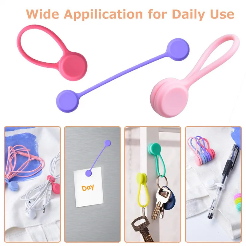 6 PCS Cable Organizer Wire Winder Holder USB Cable Management Clip For Earphones Holder Mouse Keyboard Cord Protector Tape Ties