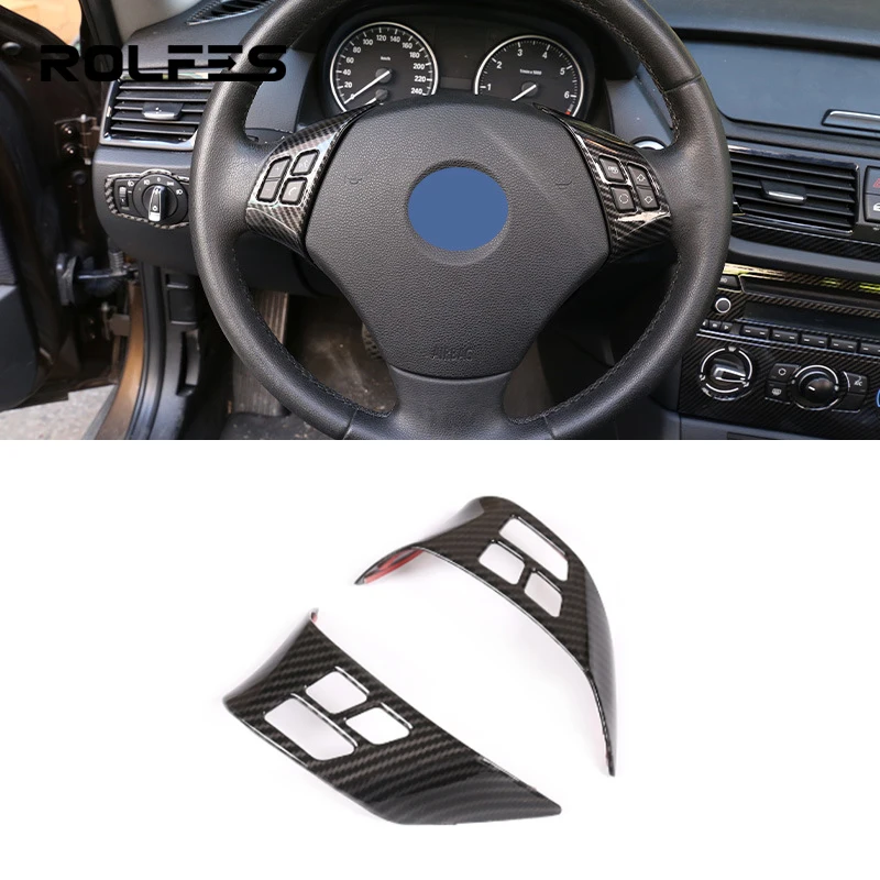 

ROLFES 2 Pcs Car Steering Wheel Switch Button Frame For BMW X1 E84 2010-2013 For BMW E90 E92 3 Series 2005-2012