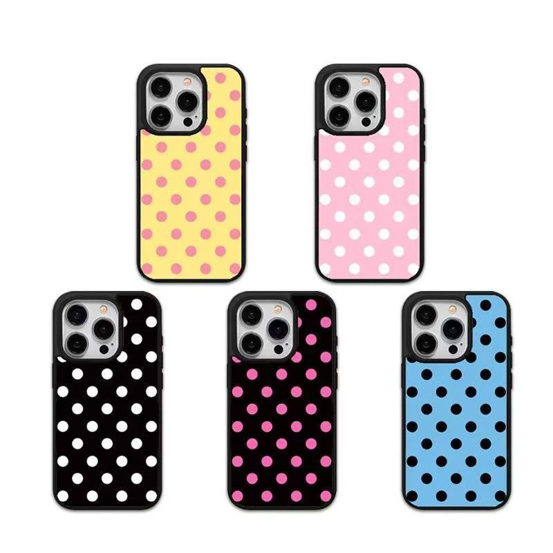 Funda Minimalista para Teléfono con Puntos de Colores para iPhone 17 Air 16e 16 Pro Max 15 14 Plus 13 12 11, Carcasa Trasera de Silicona Antigolpes