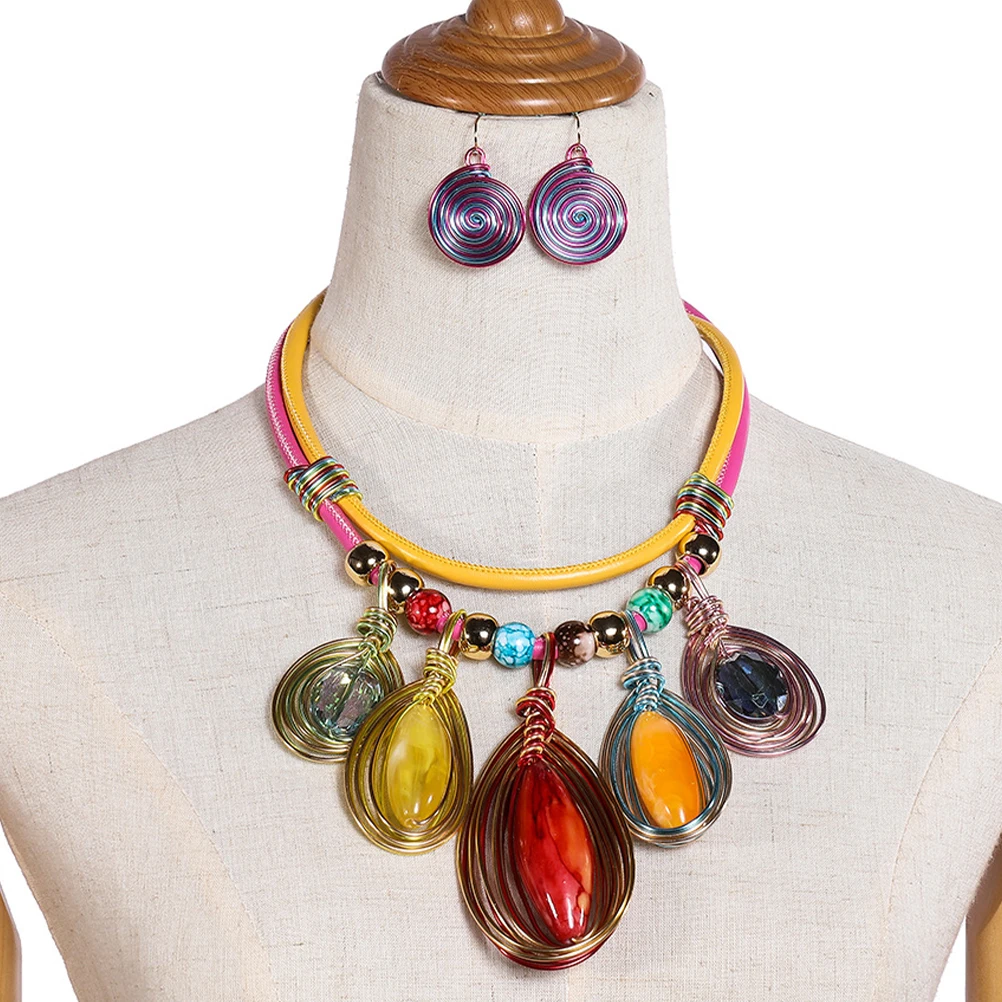 

Earrings Set Necklaces for Women Trendy Choker Costume Jewellery Drop European and American