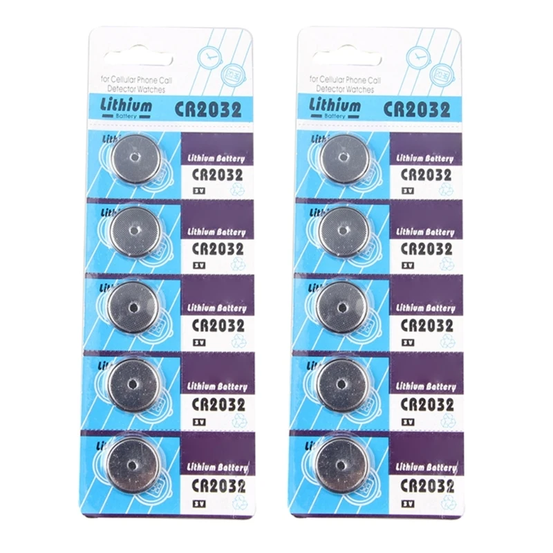 Pack of 5/10 CR2032 Battery Long Lasting High Capacity CR2032 3V Coin Button Cell Lithium Batteries for LED Light Toy