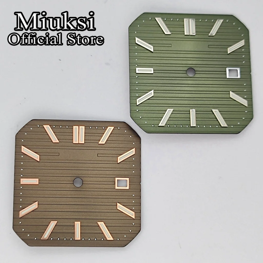 Miuksi 29 مللي متر NH35 أسود/أزرق/أخضر قرص ساعة مضيئة تناسب NH35 ميوتا 8215 8205 831a DG2813 3804 حركة أوتوماتيكية