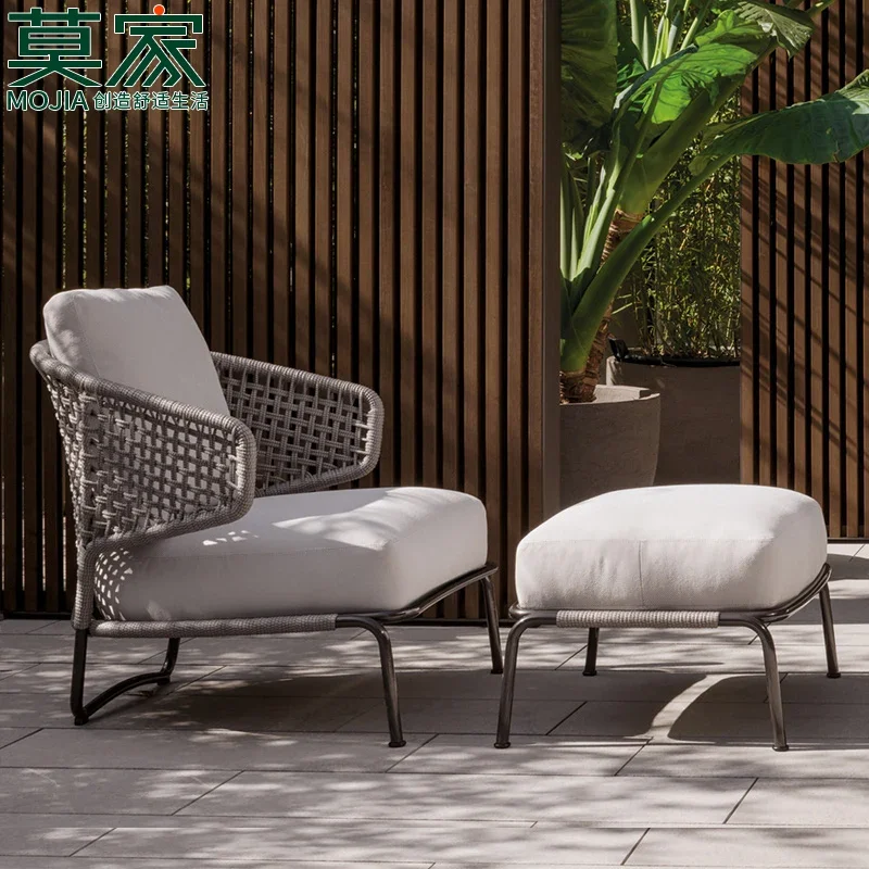 

Outdoor Courtyard Leisure Sofa Villa Sunshine Room Outdoor Garden Creative Woven Rattan Tables and Chairs