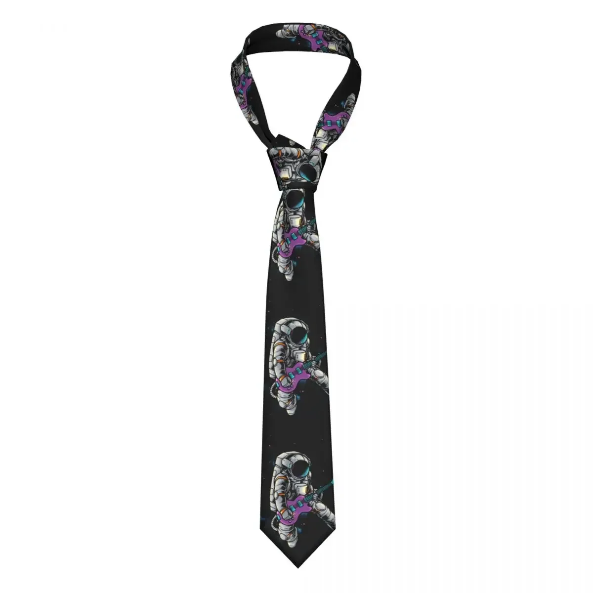 Spacebeat Rocker Necktie Men Women Polyester 8 cm Stars Galaxy Astronaut Neck Tie Silk Classic Suits Accessories Gravatas Office