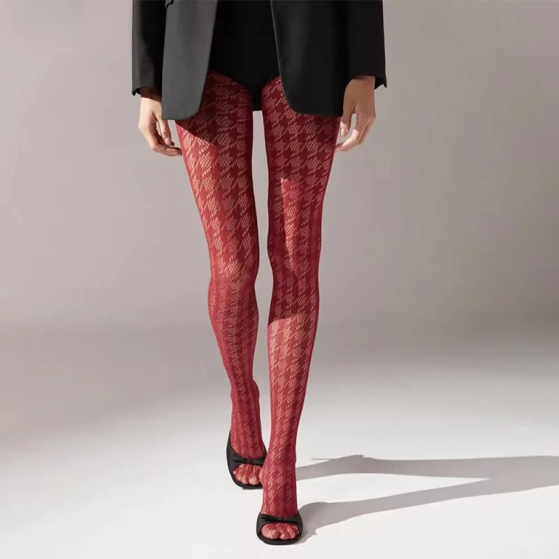 1 Piece Women\'S Sexy Fashion Trend Thousand Bird Check Fishnet Pantyhose
