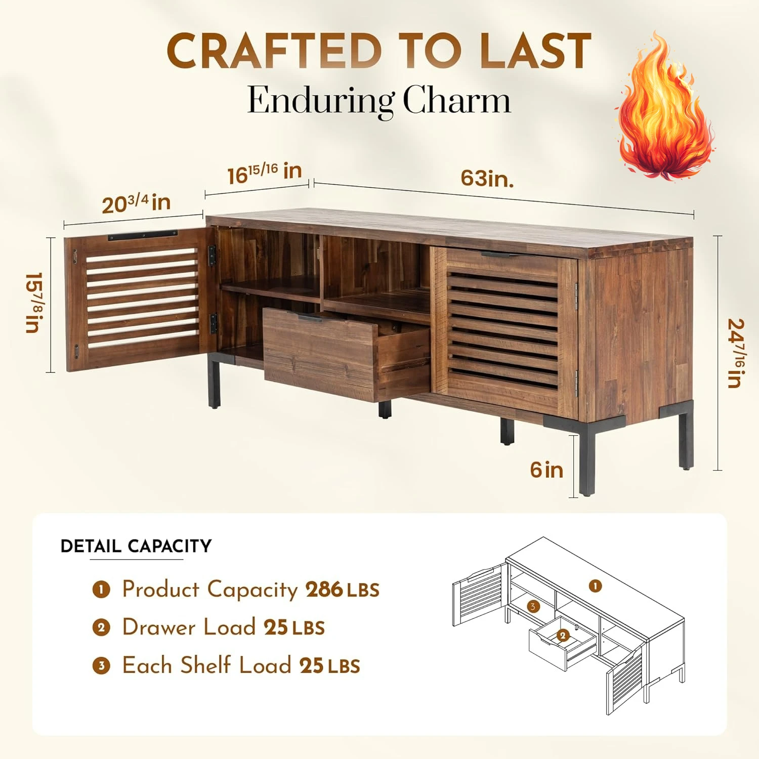 Millie Solid Wood T… - image