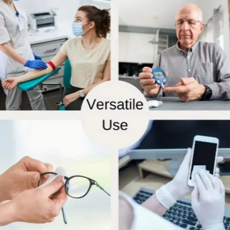 مسحات كحول للبشرة 75% لتطهير الجروح، مناسبة للحمل في حالات الكوارث الرياضية الخارجية لوازم صندوق الإسعافات الأولية الأساسية