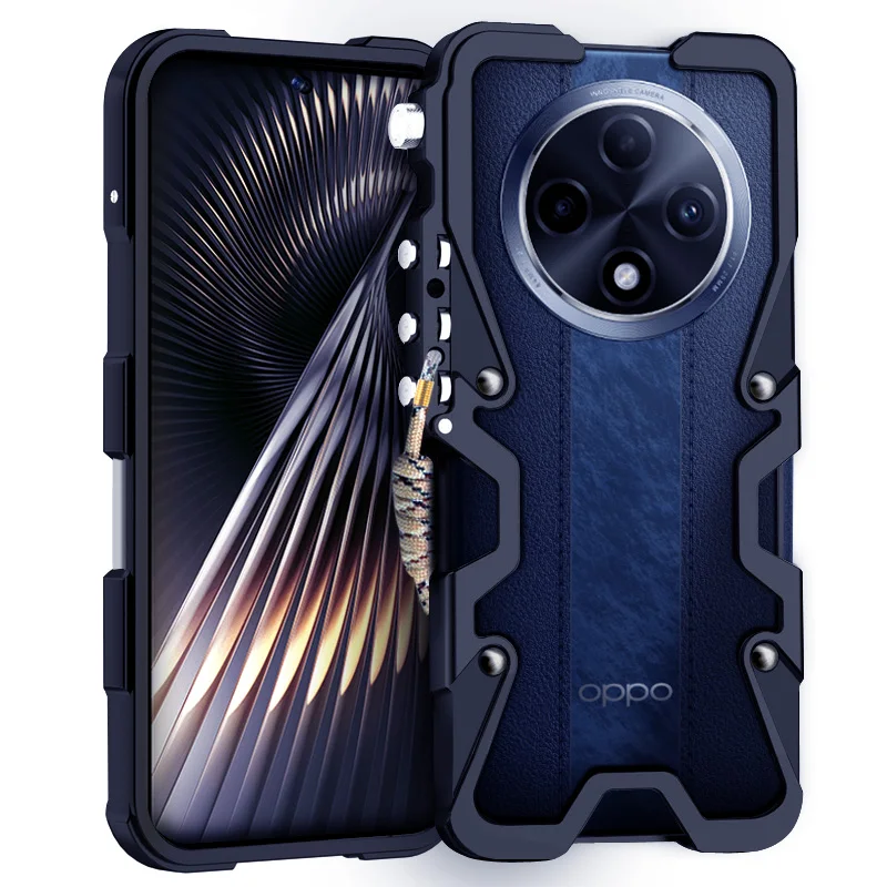 Luxury Armor Metal Aluminum Phone Bumper For Oppo K15 K14X K12+ A5X A5 A3 A6 F31 Pro Cover Mechanical Purely Handmade Skull Case