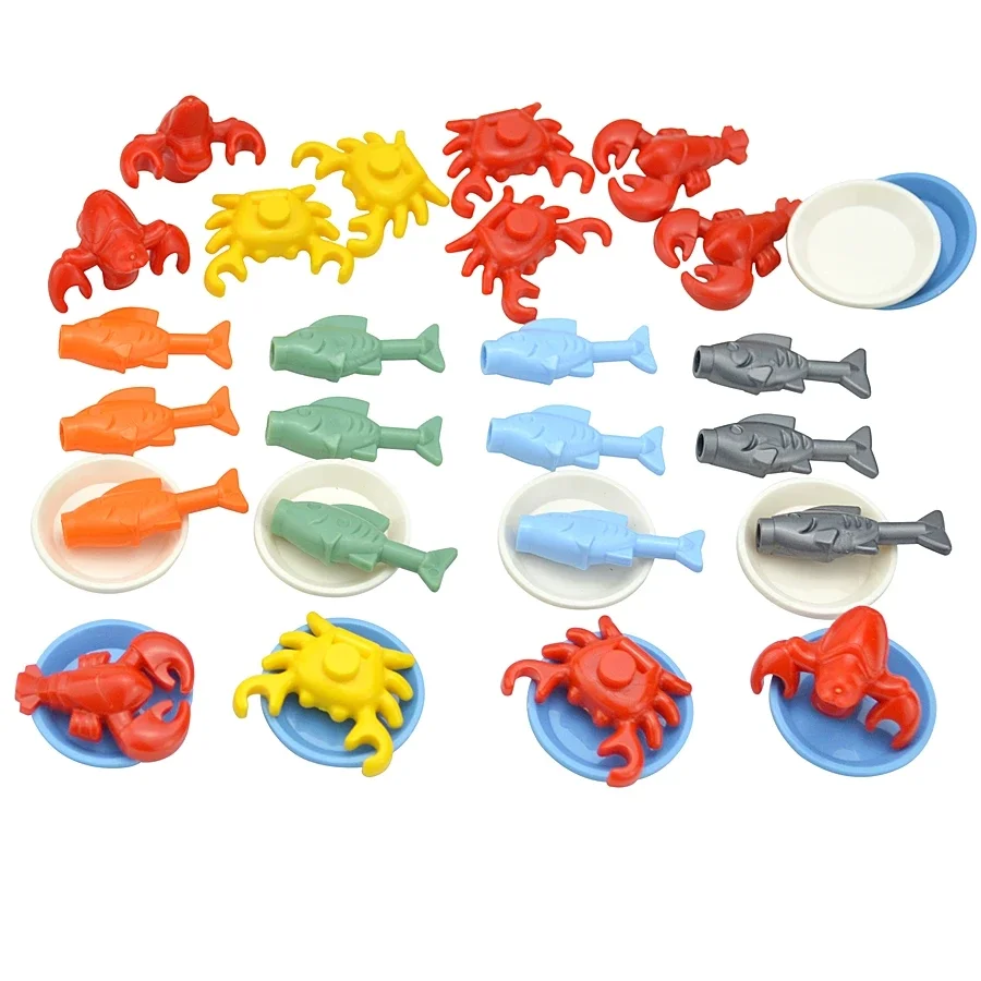 Hamburger Fries Bread Pizza Cake Dessert Food Chocolate Fish Cookies City Mini Food Toys Building Blocks MOC Bricks Kids Gift