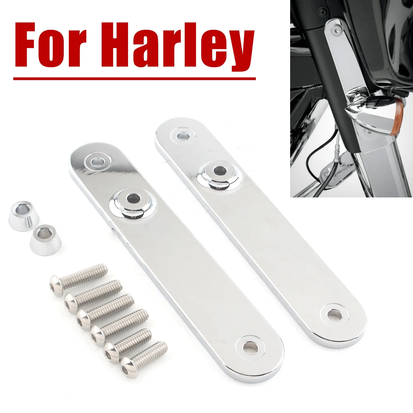 Hotop Designs Front Turn Signal Relocation Mounts For Harley Davidson FLHT/FLHTC/FLHTCU/FLHTCUTG/FLHTK - Image 3