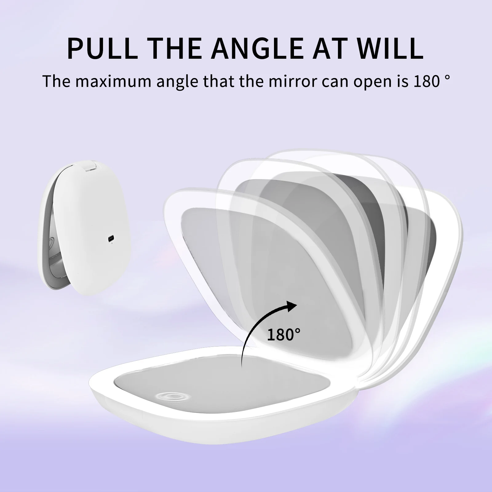 Mini make-upspiegel Led compacte zak Draagbare opvouwbare cosmetische make-upspiegel met licht Vergrotende make-upspiegel LESEN