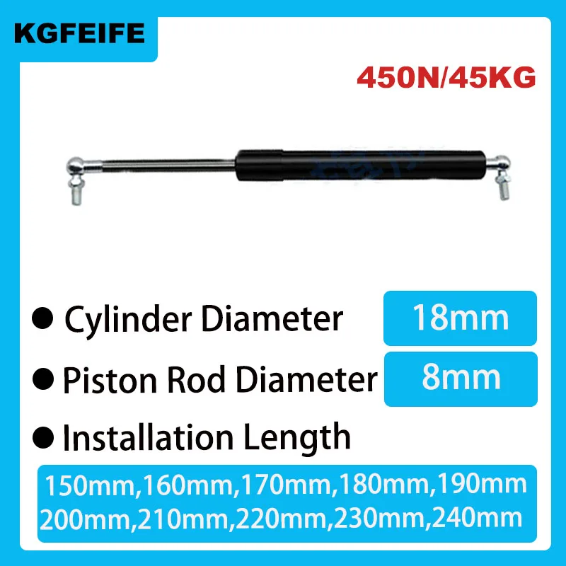 

1PC 150mm-240mm 45kg/450N Car hydraulic Lift Support Gas Strut Hydraulic Spring Hinge Kitchen Cupboard Hinge Furniture Hardware