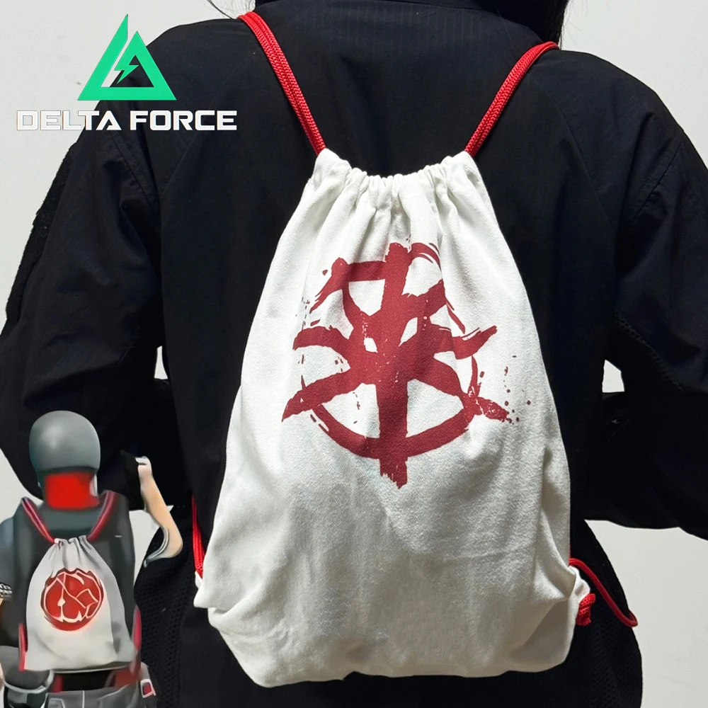 

Game Delta Force Asara Cosplay Backpack Canvas Drawstring Shoulder Bag Large Capacity Crossbody Handbag Halloween Props
